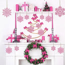 Kit - 12 Flocos de Neve com Glitter 10cm – Enfeites de Natal para Árvore, Festas e Ano Novo