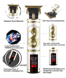 Máquina Profissional Corta Cabelo e Barba - Metal com Visor LCD