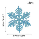 Kit - 12 Flocos de Neve com Glitter 10cm – Enfeites de Natal para Árvore, Festas e Ano Novo