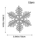 Kit - 12 Flocos de Neve com Glitter 10cm – Enfeites de Natal para Árvore, Festas e Ano Novo