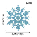 Kit - 12 Flocos de Neve com Glitter 10cm – Enfeites de Natal para Árvore, Festas e Ano Novo