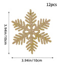 Kit - 12 Flocos de Neve com Glitter 10cm – Enfeites de Natal para Árvore, Festas e Ano Novo