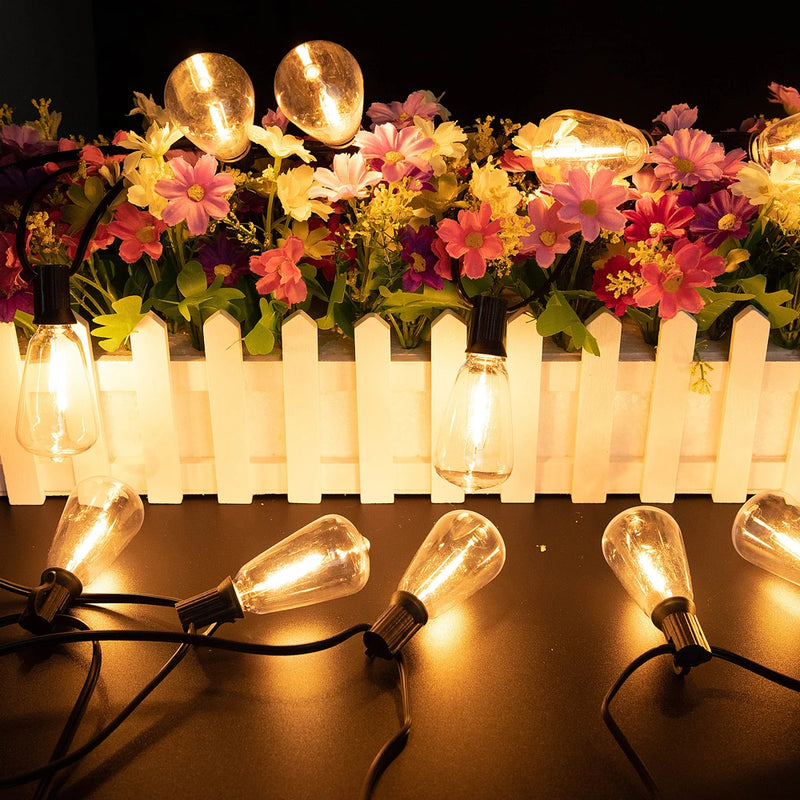 Cordão de Lâmpadas LED G40 – Solar + USB, Resistente à Água e Estiloso