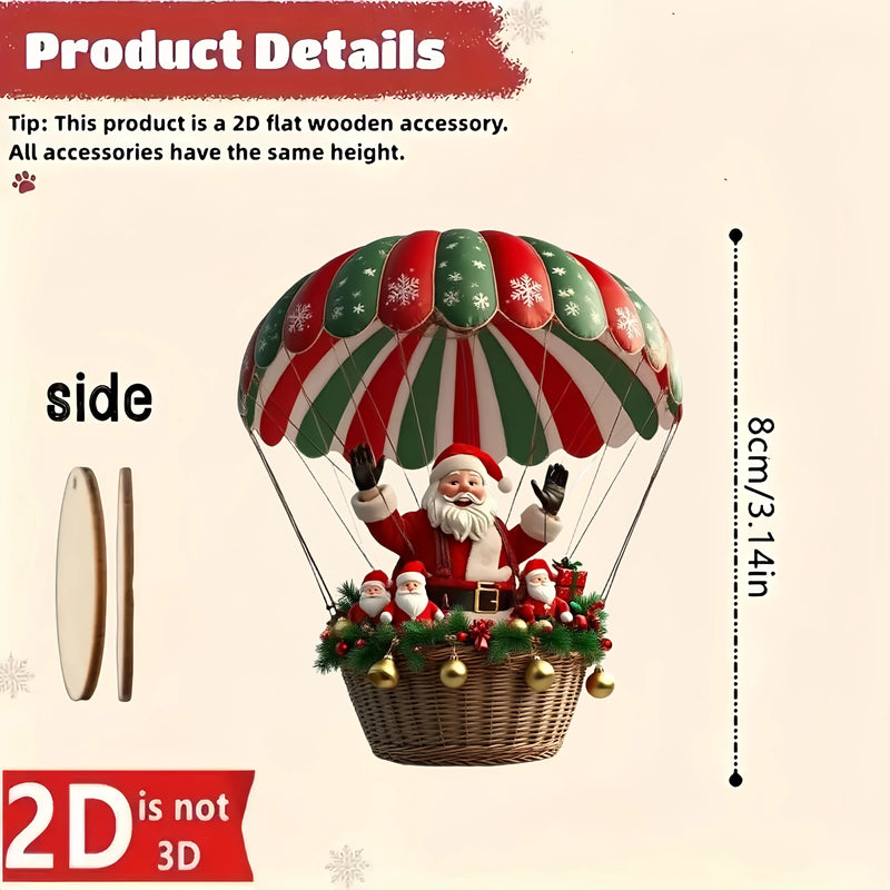 Conjunto com 10 Enfeites Natalinos de Madeira – Balão com Papai Noel.
Peças planas em 2D, perfeitas para decorar sua árvore com um toque rústico e encantador!
