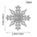 Kit - 12 Flocos de Neve com Glitter 10cm – Enfeites de Natal para Árvore, Festas e Ano Novo