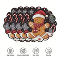 Kit 4 Jogos Americanos Redondos Natalinos – Ondas Circulares | Antiderrapante, Resistente ao Calor | Decoração para Mesa de Natal e Festas