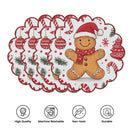 Kit 4 Jogos Americanos Redondos Natalinos – Ondas Circulares | Antiderrapante, Resistente ao Calor | Decoração para Mesa de Natal e Festas