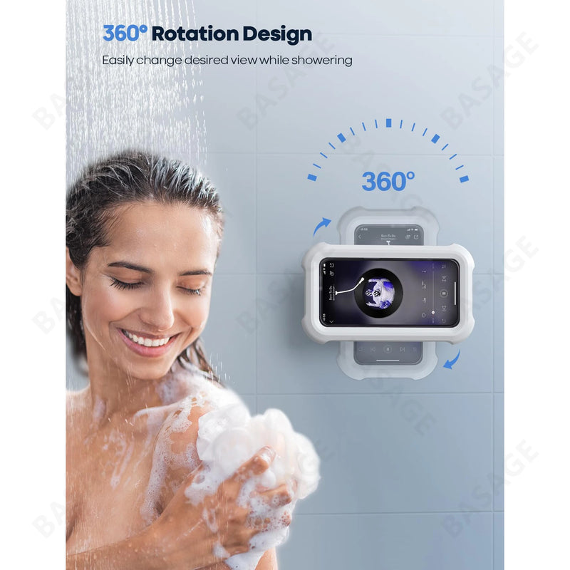Suporte de telefone para chuveiro à prova d'água com rotação de 480 °