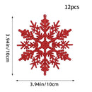 Kit - 12 Flocos de Neve com Glitter 10cm – Enfeites de Natal para Árvore, Festas e Ano Novo