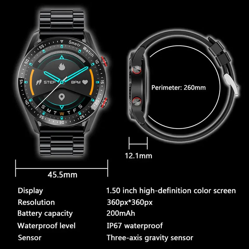 Smartwatch Premium 2025 – Resistente à Água, Fitness Tracker e Chamadas (Compatível com Android e iOS)