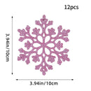 Kit - 12 Flocos de Neve com Glitter 10cm – Enfeites de Natal para Árvore, Festas e Ano Novo