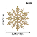 Kit - 12 Flocos de Neve com Glitter 10cm – Enfeites de Natal para Árvore, Festas e Ano Novo